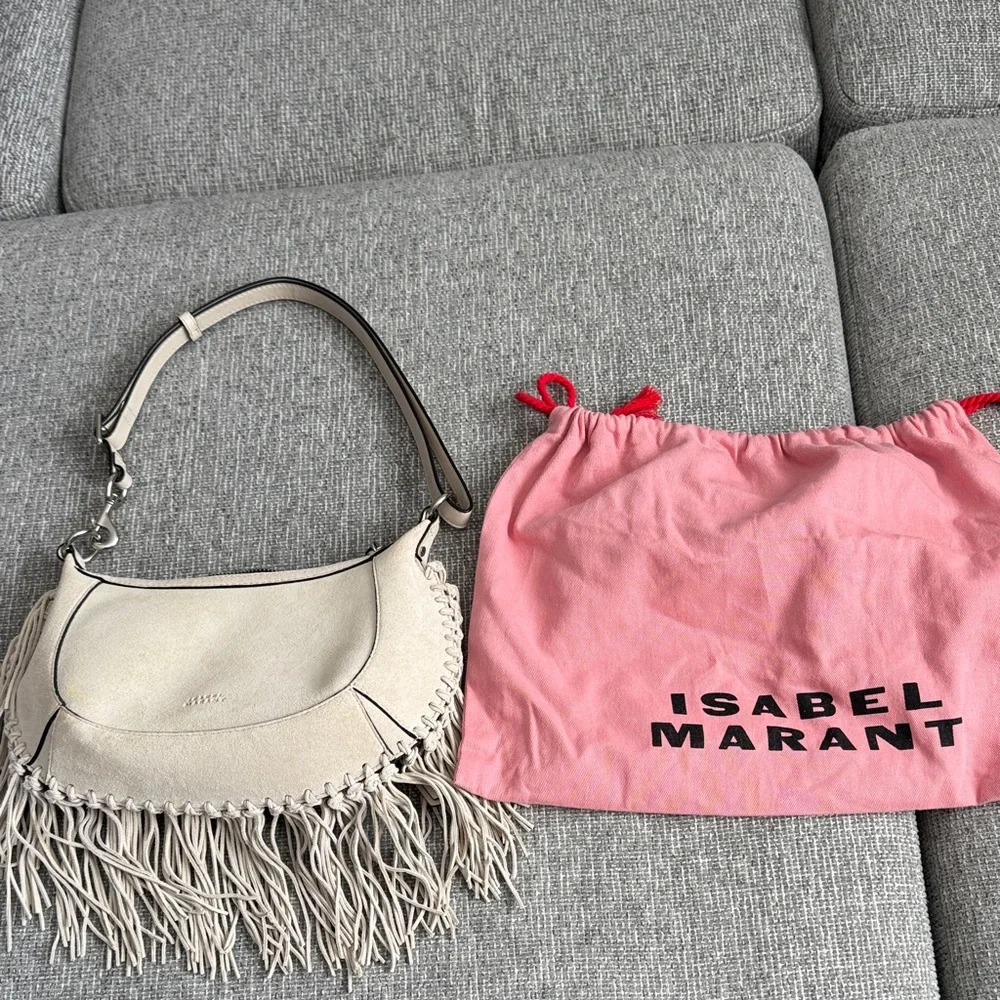 Isabel Marant Cream Fringe Shoulder Bag - Picture 2 of 5